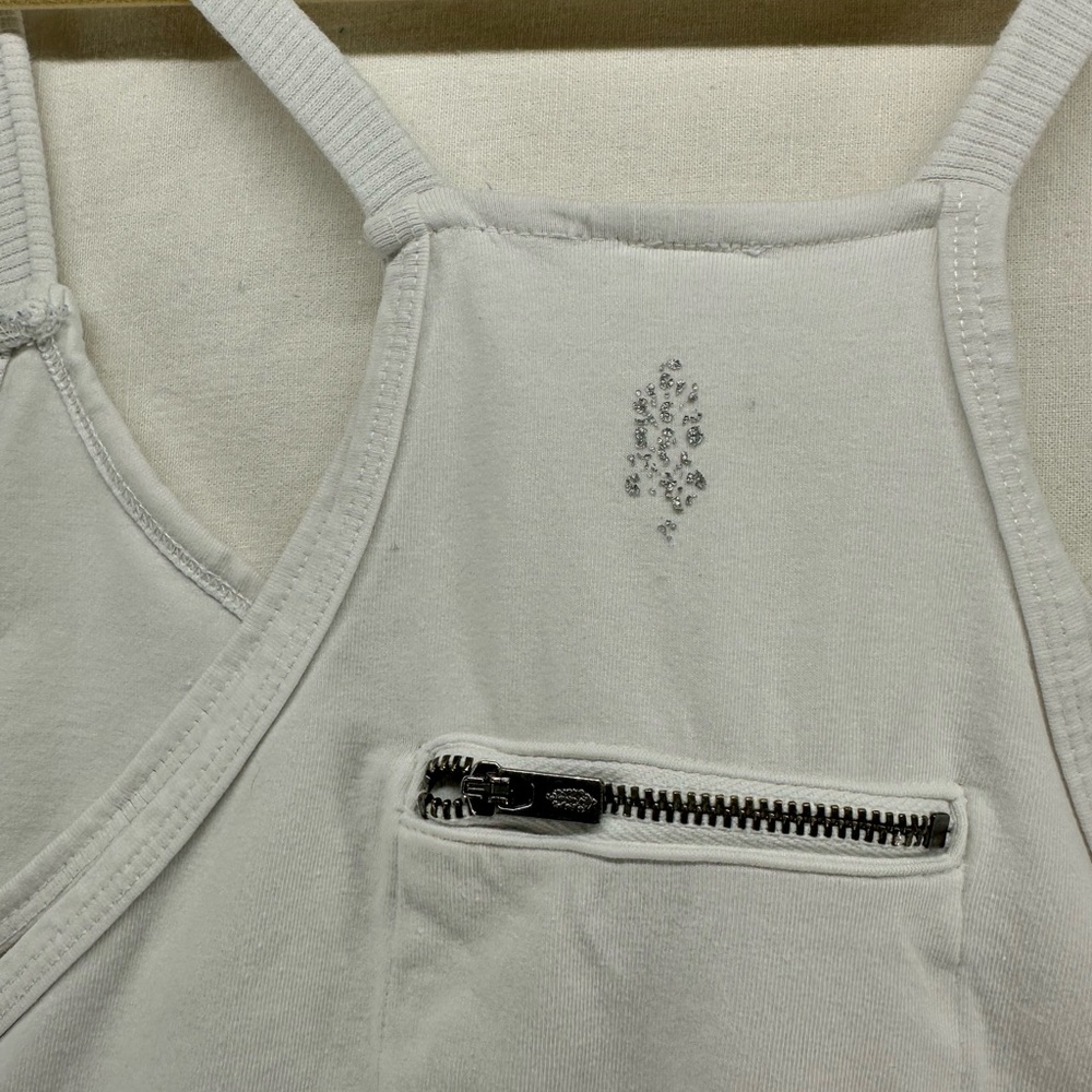 Free People Movement Hot Shot Mini Dress White M Athleisure Romper Pickleball - Picture 7 of 10